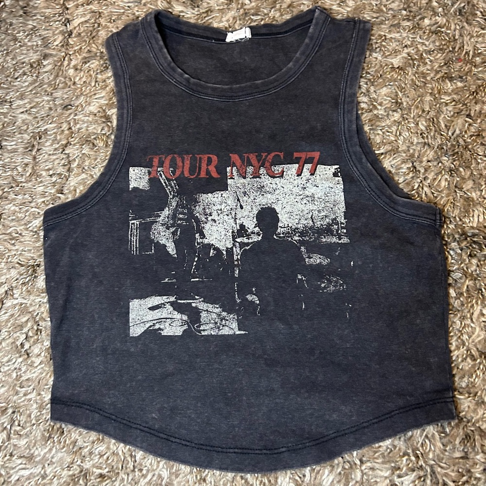 Garage Dark Grey Faded Graphic Tank